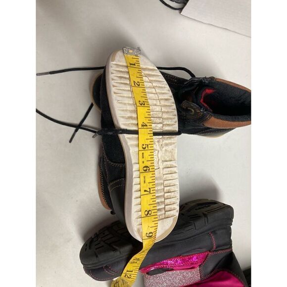 LEVI’S & THE CHILDREN’S Place Kids Boots Size 3 Pink & Black & Blue Denim‎ - Picture 4 of 10